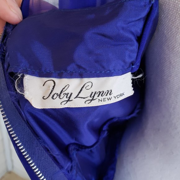 Vintage 50s/60s Union Label Violet Blue Party Dress from Toby Lynn - Picture 5 of 15